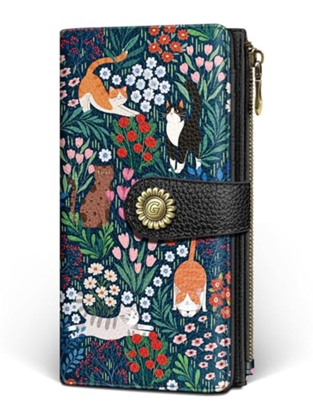 New Cute Cat Womens Wallet RFID Blocking, Credit Card Holder Bifold